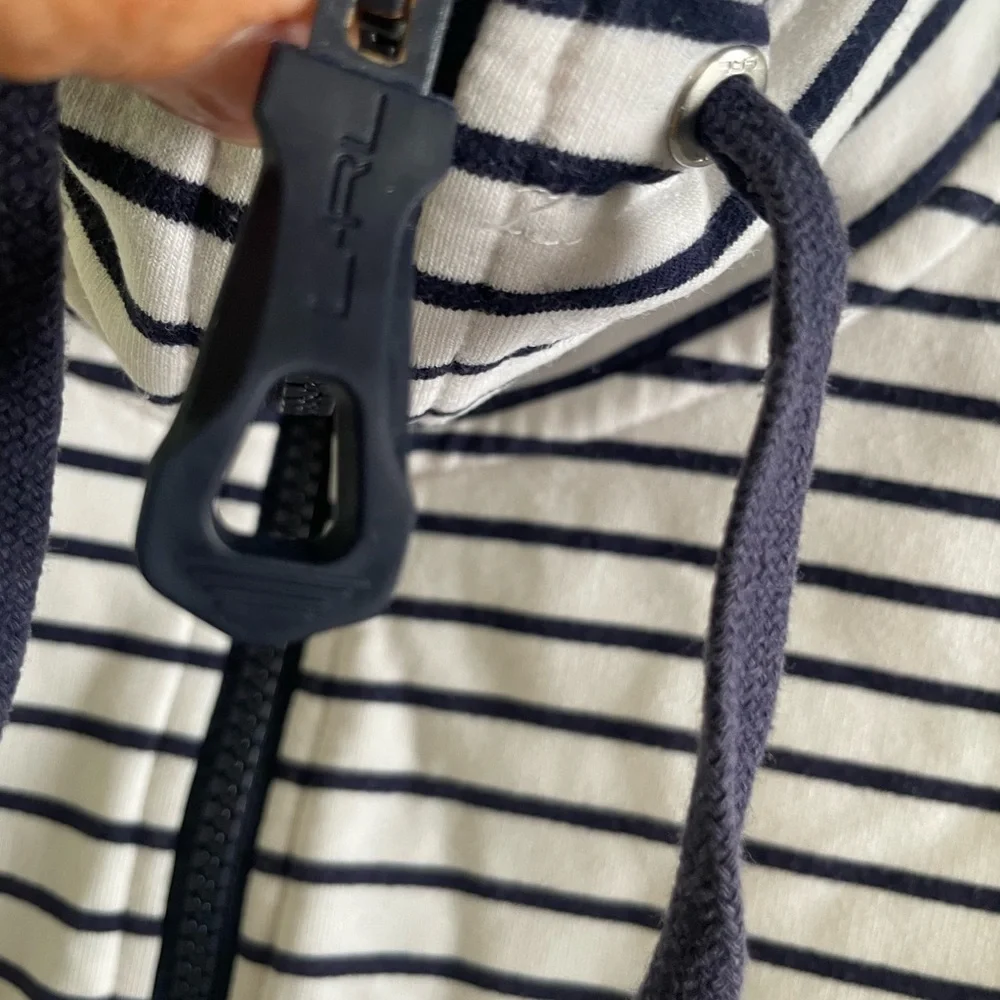 Lauren Ralph Lauren Navy and White Striped Jacket - Picture 7 of 11